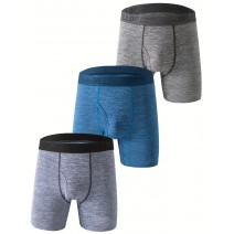 3pcs Men's Breathable Stretch Boxer Briefs for Comfortable Sports Underwear 3pcs Men's Breathable Stretch Boxer Briefs for Comfortable Sports Underwear