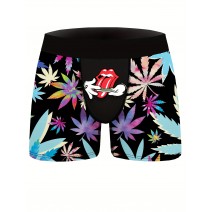 Men's High Stretch Comfy Briefs with Leaf Bottom & Tongue Pattern Men's High Stretch Comfy Briefs with Leaf Bottom & Tongue Pattern
