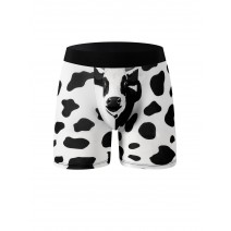 1pc Men's Cow Print Breathable Comfy Stretchy Boxer Briefs - Quick Drying Sports Trunks 1pc Men's Cow Print Breathable Comfy Stretchy Boxer Briefs - Quick Drying Sports Trunks
