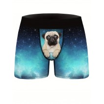 Men's Puppy Starry Sky Pattern High Stretch Comfortable Boxer Briefs Underwear Men's Puppy Starry Sky Pattern High Stretch Comfortable Boxer Briefs Underwear