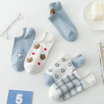 5 Pairs Cute Bear & Heart Print Socks, Breathable & Comfy Low Cut Ankle Socks, Women's Stockings & Hosiery 5 Pairs Cute Bear & Heart Print Socks, Breathable & Comfy Low Cut Ankle Socks, Women's Stockings & Hosiery