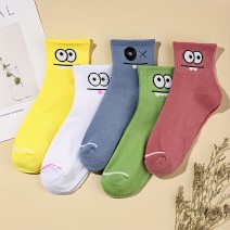 5 Pairs Cartoon Eyes Print Socks, Comfy & Cute Mid Tube Socks, Women's Stockings & Hosiery 5 Pairs Cartoon Eyes Print Socks, Comfy & Cute Mid Tube Socks, Women's Stockings & Hosiery