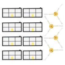 Pack of 12 Replacement Accessories Kit for iRobot Roomba 800 & 900 Series 805 860 861 864 866 870 880 890 891 894 960 961 964 966 980 Vacuum Cleaner-- 4 Side Brushes + 8 HEPA Filters Pack of 12 Replacement Accessories Kit for iRobot Roomba 800 & 900 Series 805 860 861 864 866 870 880 890 891 894 960 961 964 966 980 Vacuum Cleaner-- 4 Side Brushes + 8 HEPA Filters