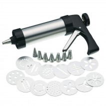 Stainless Steel Cookies Press Kit Included 7 Pipe Nozzle And 13 Cake Decoration Mould Stainless Steel Cookies Press Kit Included 7 Pipe Nozzle And 13 Cake Decoration Mould