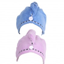 Soft Microfiber Quick Dry Hair Drying Towels Water-Absorbent Dry Hair Cap Bath Shower Wrap Turban Towel with Button for All Hair Types and Lengths Soft Microfiber Quick Dry Hair Drying Towels Water-Absorbent Dry Hair Cap Bath Shower Wrap Turban Towel with Button for All Hair Types and Lengths