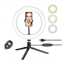 LED Selfie Round Light Brightness Adjustable Lamp for Live Broadcast Selfie Photography Video with Mobile Phone Bracket LED Selfie Round Light Brightness Adjustable Lamp for Live Broadcast Selfie Photography Video with Mobile Phone Bracket