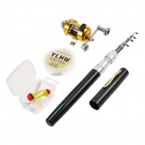 Fishing Rod Reel Combo Set Mini Telescopic Portable Pocket Pen Fishing Rod Pole + Reel Aluminum Alloy Fishing Line Soft Lures Baits Jig Hooks Fishing Rod Reel Combo Set Mini Telescopic Portable Pocket Pen Fishing Rod Pole + Reel Aluminum Alloy Fishing Line Soft Lures Baits Jig Hooks
