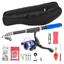Fishing Reel Rod Combo Telescopic Fishing Rod and Spinning Reel Set Baits Hooks Fishing Bag Kit Fishing Tackle Set Fishing Reel Rod Combo Telescopic Fishing Rod and Spinning Reel Set Baits Hooks Fishing Bag Kit Fishing Tackle Set