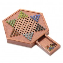 Wooden Chinese Checkers Set with Storage Drawer Children Adults Chess Board Game Wooden Chinese Checkers Set with Storage Drawer Children Adults Chess Board Game