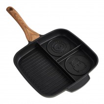 Pancake Pan with 2 Animal Face Designs Square Pancake Pan Non-stick Coating Wood Handle Suitable for Open Flame Induction Cooker Pancake Pan with 2 Animal Face Designs Square Pancake Pan Non-stick Coating Wood Handle Suitable for Open Flame Induction Cooker