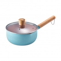 Sauce Pan with Glass Lid Wooden Handle Nonstick Aluminum Small Pot Noodles Pot for Egg Cooking Baby Food Dual Pour Spout Sauce Pan with Glass Lid Wooden Handle Nonstick Aluminum Small Pot Noodles Pot for Egg Cooking Baby Food Dual Pour Spout