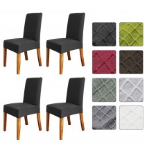 Stretch Solid Diamond Lattice Dining Chair Cover Slipcover Removable Washable Short Dining Chair Protector Seat Solid Slipcovers for Hotel Dining 4pcs Black Stretch Solid Diamond Lattice Dining Chair Cover Slipcover Removable Washable Short Dining Chair Protector Seat Solid Slipcovers for Hotel Dining 4pcs Black