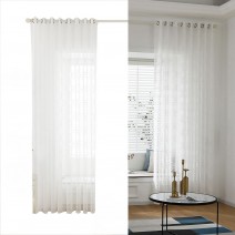 White Sheer Voile Window Curtain with Ring Top for Kitchen, Bedroom and Living Room (1 Panel,39 White Sheer Voile Window Curtain with Ring Top for Kitchen, Bedroom and Living Room (1 Panel,39
