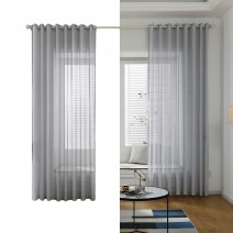 Sheer Voile Window Curtain with Ring Rod for Kitchen, Bedroom and Living Room (1 Panel,39'' W×51'' L) Sheer Voile Window Curtain with Ring Rod for Kitchen, Bedroom and Living Room (1 Panel,39'' W×51'' L)