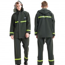 Outdoor Rain Snow Resistant Coat Adult Thicken PVC Jacket Pant Waterproof Suit with Hood and Mask for Outdoor Cycling Farm Work Fishing Outdoor Rain Snow Resistant Coat Adult Thicken PVC Jacket Pant Waterproof Suit with Hood and Mask for Outdoor Cycling Farm Work Fishing